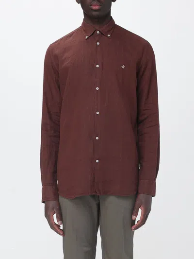 Brooksfield Shirt  Men Color Brown In Burgundy