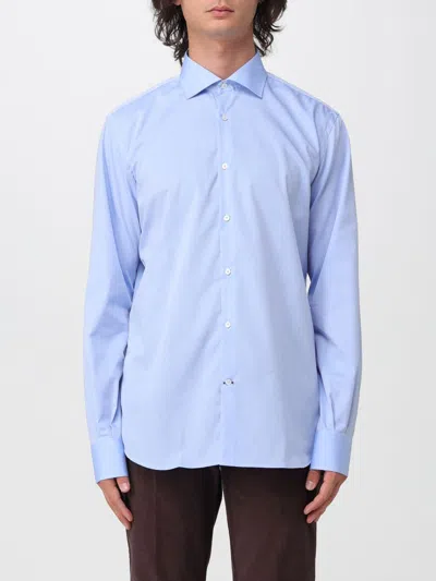 Brooksfield Shirt Men Color Gnawed Blue