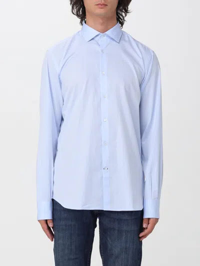 Brooksfield Shirt Men Color Gnawed Blue