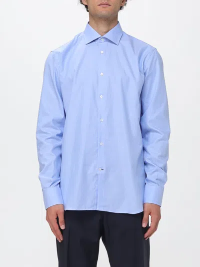 Brooksfield Shirt Men Color Gnawed Blue