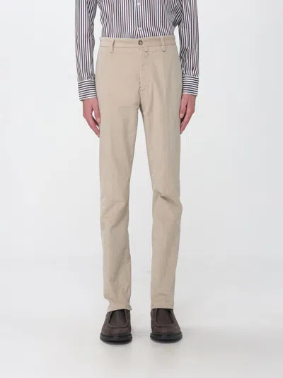 Brooksfield Slim Fit Mid-rise Velvet Trousers In Neutral