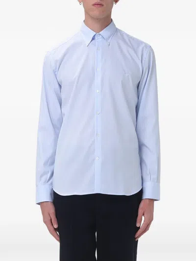 Brooksfield Striped Cotton Shirt In Blue