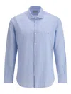 Brooksfield Cotton And Linen Shirt In Blue