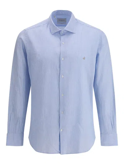 BROOKSFIELD STRIPED EMBROIDERED-LOGO SHIRT