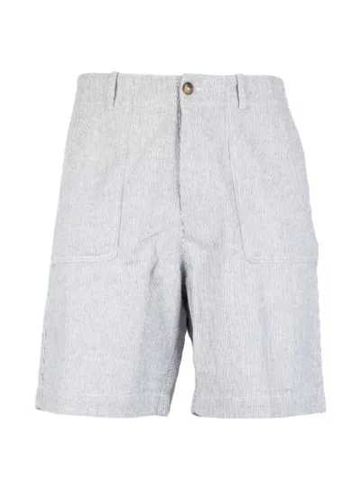 Brooksfield Stripe-pattern Shorts In Blue