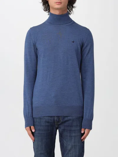 Brooksfield Logo-embroidered Roll-neck Sweater In Burgundy