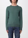 Brooksfield Logo-embroidered Wool Sweater In Green