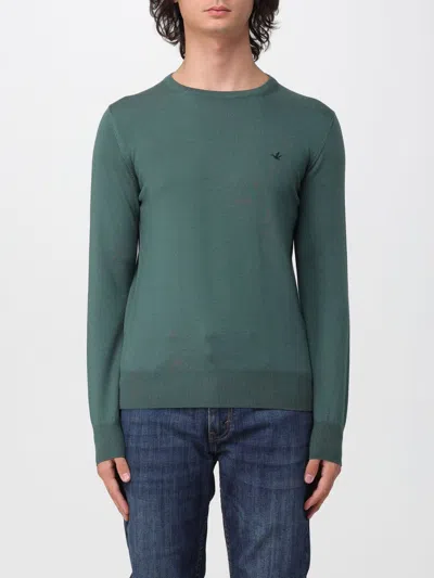 Brooksfield Logo-embroidered Wool Sweater In Green