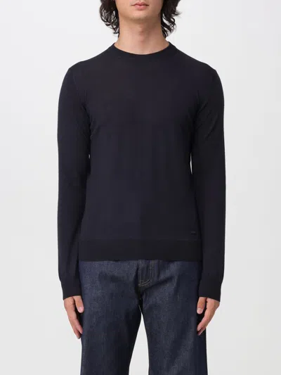 Brooksfield Crew-neck Long-sleeve Sweater In Blue