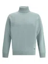 Brooksfield Turtleneck Ribbed-hem Sweater In Blue