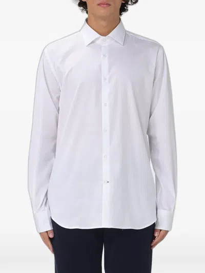 Brooksfield Twill Cotton Shirt In White