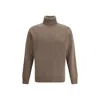 Brooksfield Virgin Wool Turtleneck Sweater In Brown
