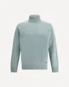 Brooksfield Virgin Wool Turtleneck Sweater In Green