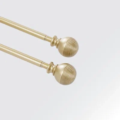 Brookstone 2-piece Adjustable 48" - 84" Curtain Rod Set In Gold