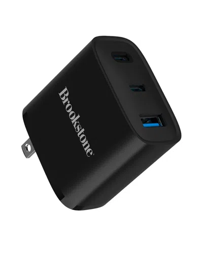 Brookstone 3-port Pd 40w Wall Charger In Black