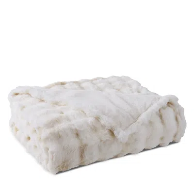 Brookstone Bubble Faux Fur Heated Blanket, Full/queen In Neutral