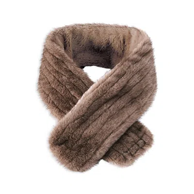 Brookstone Faux Fur Weighted Neck Warmer In Brown