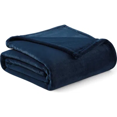 Brookstone Nap Plush Throw Blanket In Blue