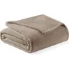 Brookstone Nap Plush Throw Blanket In Brown