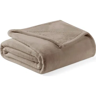 Brookstone Nap Plush Throw Blanket In Brown