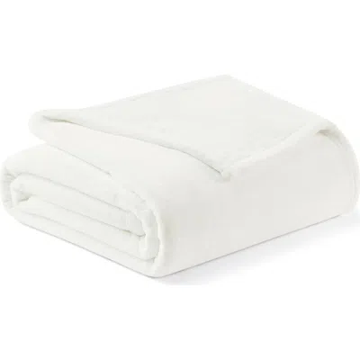 Brookstone Nap Plush Throw Blanket In White
