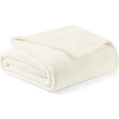 Brookstone Nap Plush Throw Blanket In White
