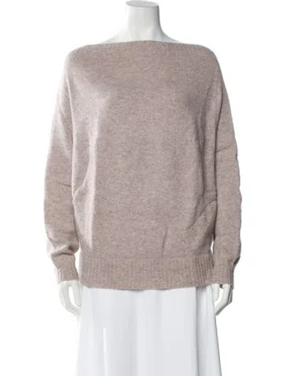 Pre-owned Brora Cashmere Bateau Neckline Sweater In Neutral