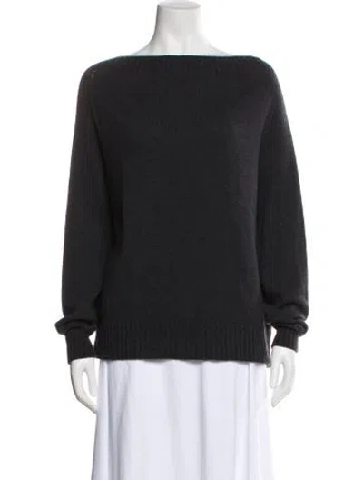 Pre-owned Brora Cashmere Bateau Neckline Sweater W/ Tags In Gray