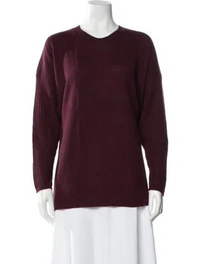 Pre-owned Brora Cashmere Crew Neck Sweater In Burgundy