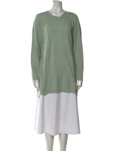 Pre-owned Brora Cashmere Crew Neck Sweater In Green