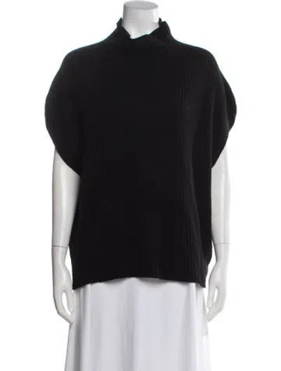 Pre-owned Brora Cashmere Mock Neck Sweater In Black