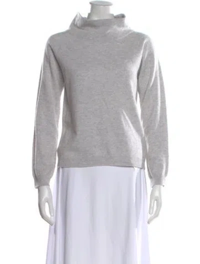 Pre-owned Brora Cashmere Mock Neck Sweater In Gray