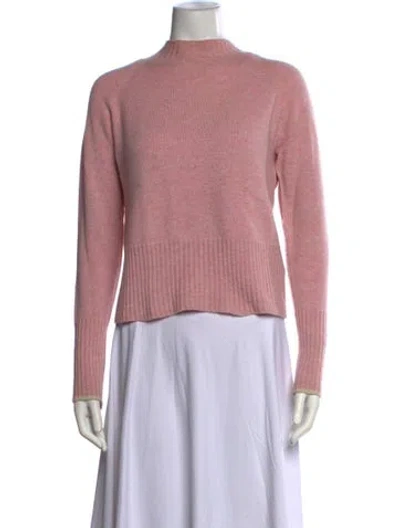Pre-owned Brora Cashmere Mock Neck Sweater In Pink