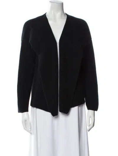Pre-owned Brora Cashmere Open Front Sweater In Black