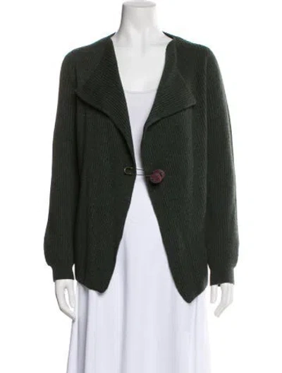 Pre-owned Brora Cashmere Open Front Sweater In Black