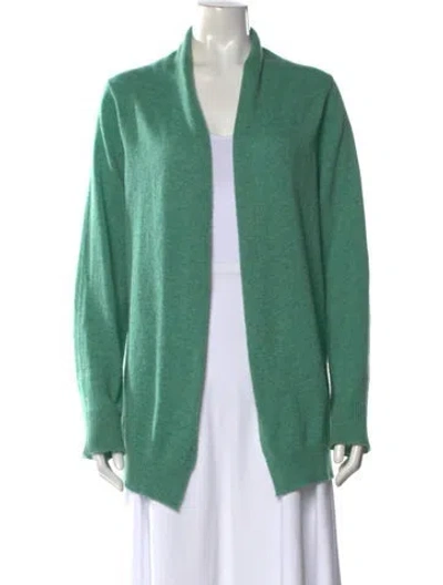 Pre-owned Brora Cashmere Open Front Sweater In Green