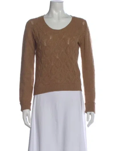 Pre-owned Brora Cashmere Patterned Sweater In Brown