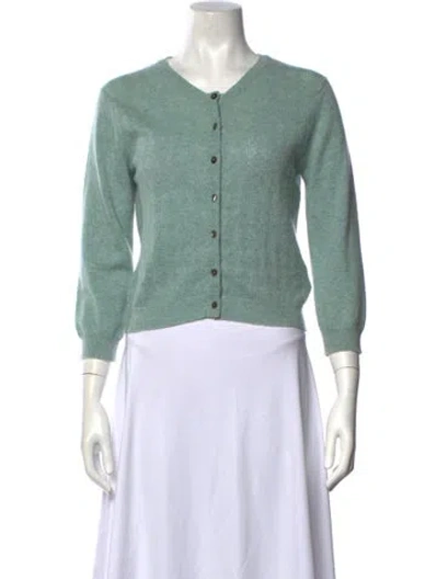 Pre-owned Brora Cashmere Patterned Sweater In Green