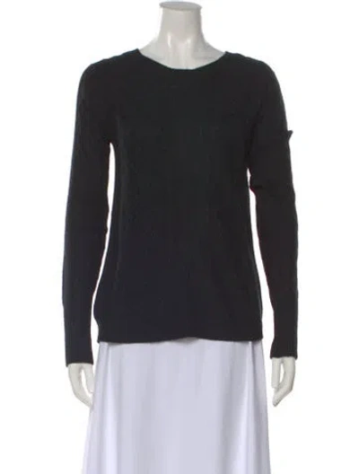 Pre-owned Brora Cashmere Scoop Neck Sweater In Black