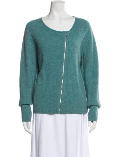 Pre-owned Brora Cashmere Scoop Neck Sweater In Blue