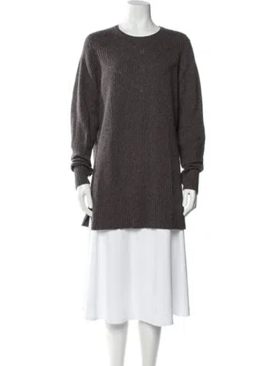 Pre-owned Brora Cashmere Scoop Neck Sweater In Gray