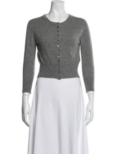 Pre-owned Brora Cashmere Scoop Neck Sweater In Gray