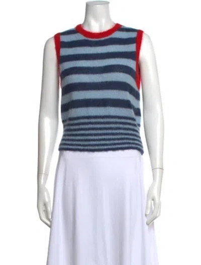 Pre-owned Brora Cashmere Striped Sweater In Blue