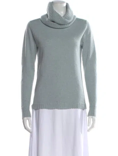 Pre-owned Brora Cashmere Turtleneck Sweater In Blue