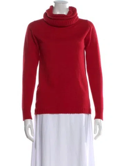 Pre-owned Brora Cashmere Turtleneck Sweater In Red