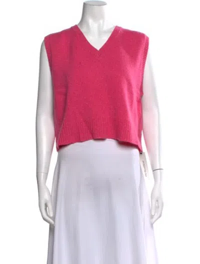Pre-owned Brora Cashmere V-neck Sweater In Pink