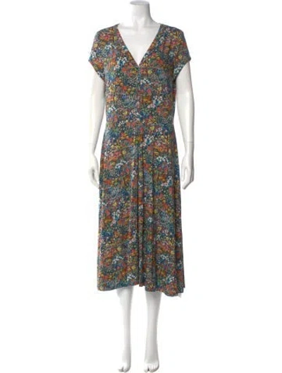 Pre-owned Brora Floral Print Midi Length Dress In Multi