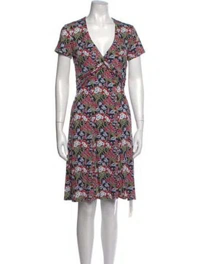 Pre-owned Brora Floral Print Mini Dress In White