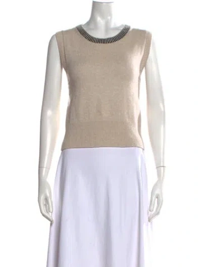 Pre-owned Brora Lambswool Crew Neck Sweater In Neutrals