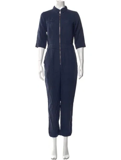 Pre-owned Brora Linen Jumpsuit In Blue